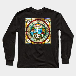 Standing Tall Mushroom Stained Glass Long Sleeve T-Shirt